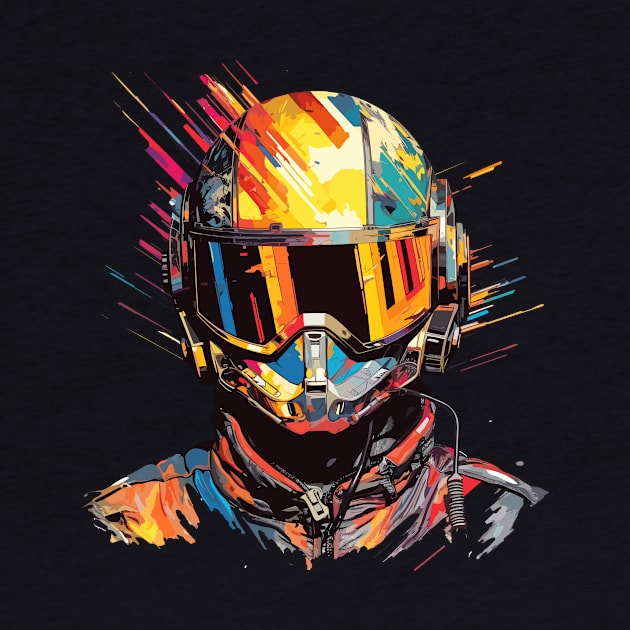 Man With Helmet Video Game Character Futuristic Warrior Portrait  Abstract by Cubebox